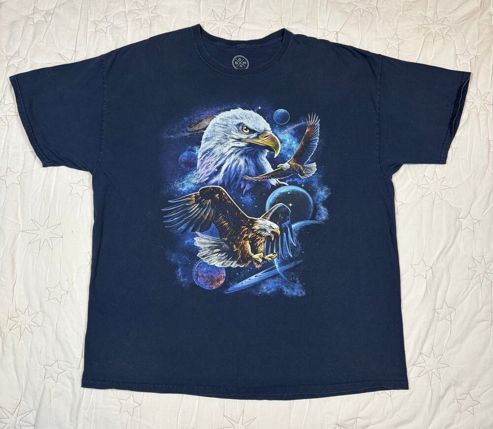 DOM Eagles and Planets Graphic T-Shirt Size 2XL